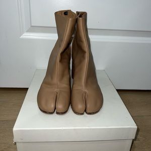 Maison Margiela tabi tan boots